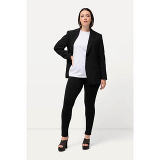 Ulla Popken Pantalon Sarah jambe slim bas de jambe zippé taille élastique  