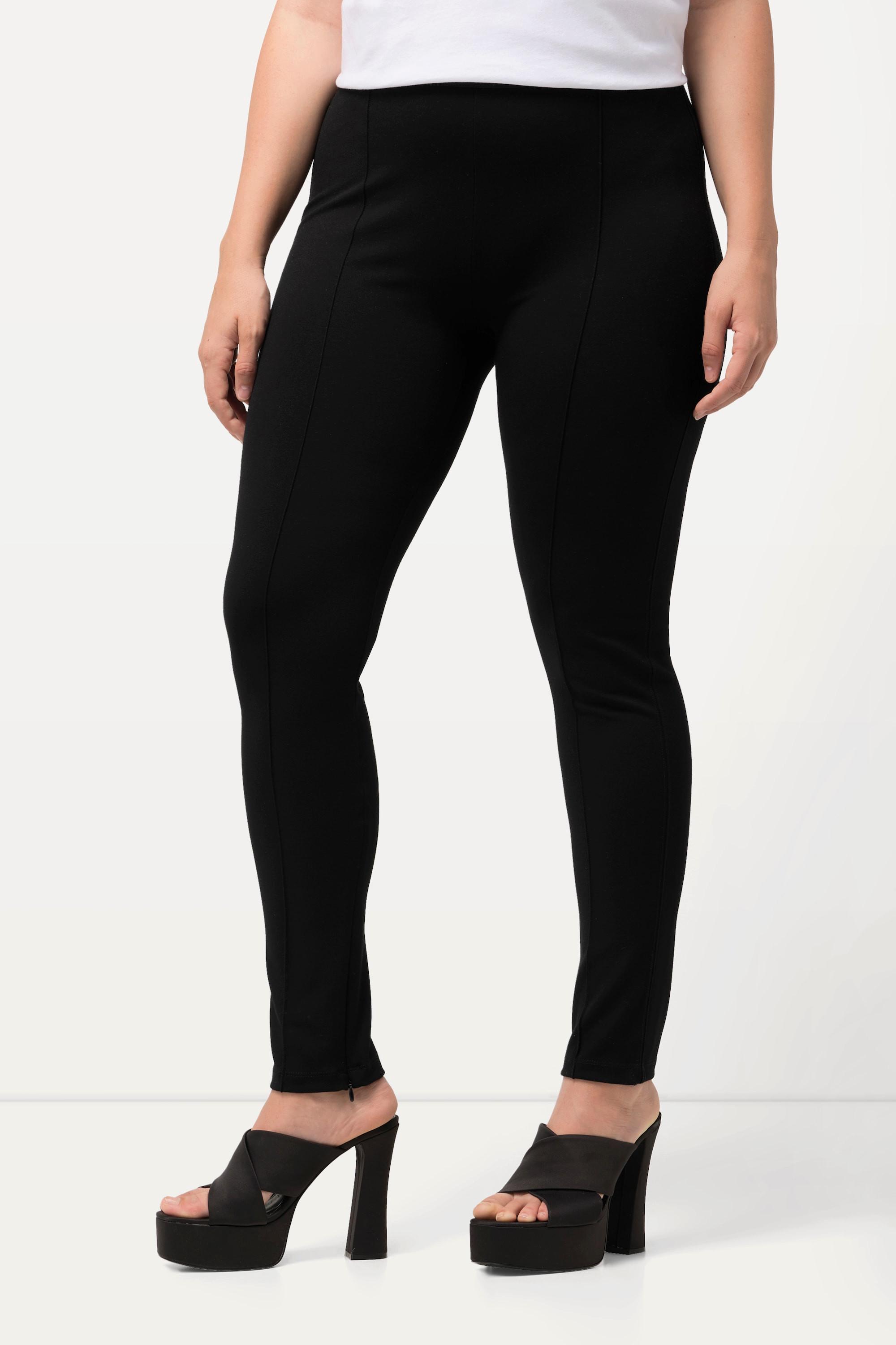 Ulla Popken Pantalon Sarah jambe slim bas de jambe zippé taille élastique  