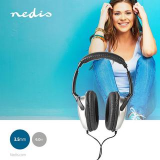 Nedis  Over-Ear-Kabel-Kopfhörer | Kabellänge: 6,00 m | Volumensteuerung | Silber 