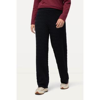 Ulla Popken Rose Strickhose Gerades Bein Zackenmuster  