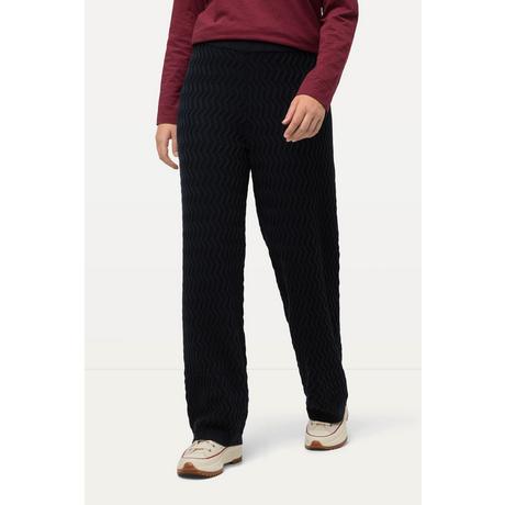 Ulla Popken Rose Strickhose Gerades Bein Zackenmuster  