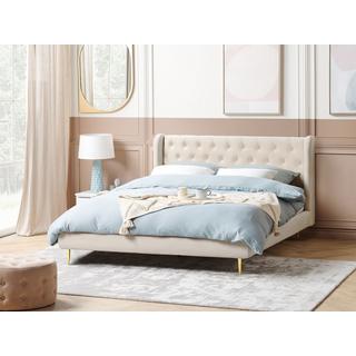 Beliani Bett mit Lattenrost aus Samtstoff Modern FORBACH  