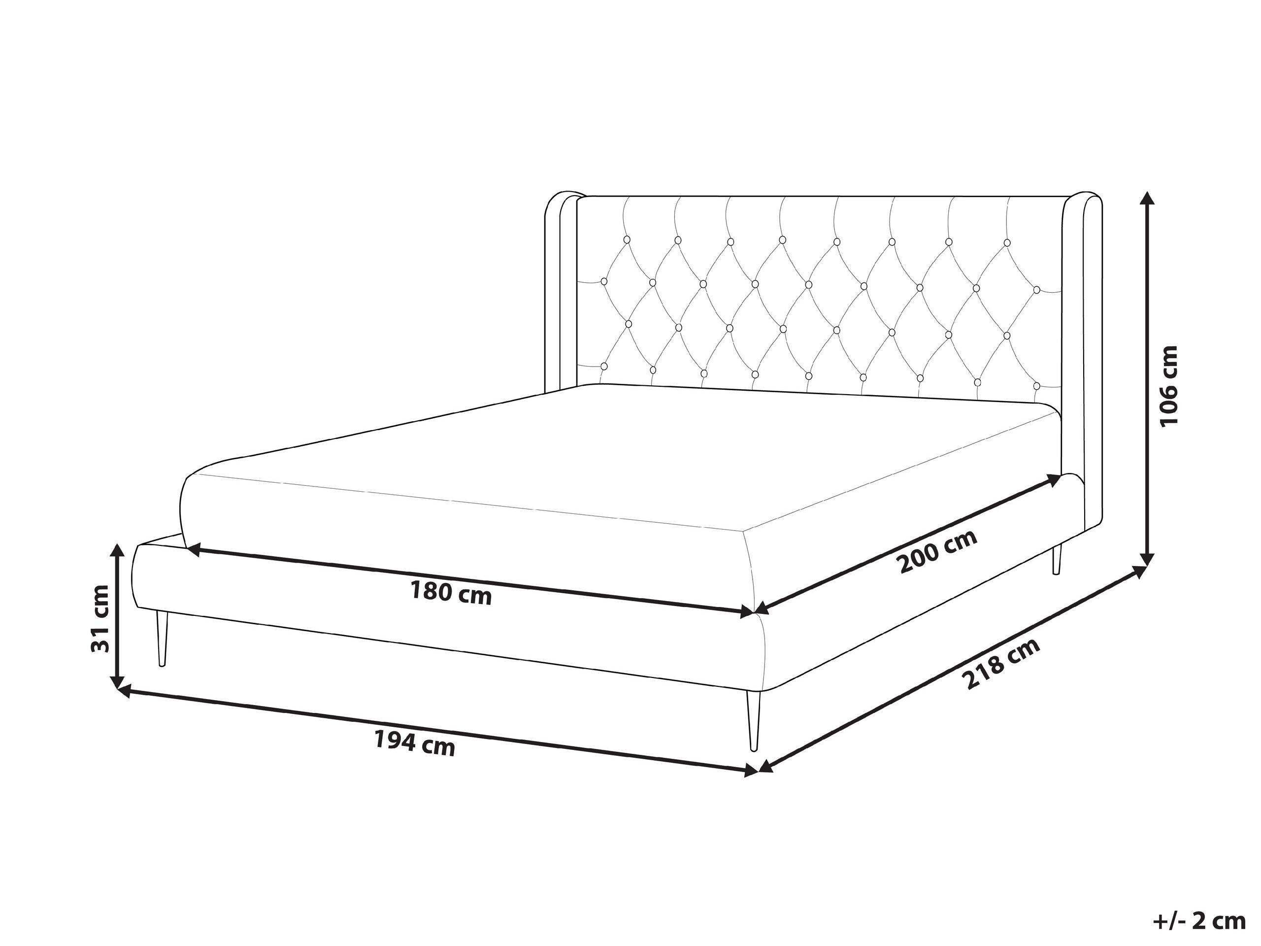 Beliani Bett mit Lattenrost aus Samtstoff Modern FORBACH  