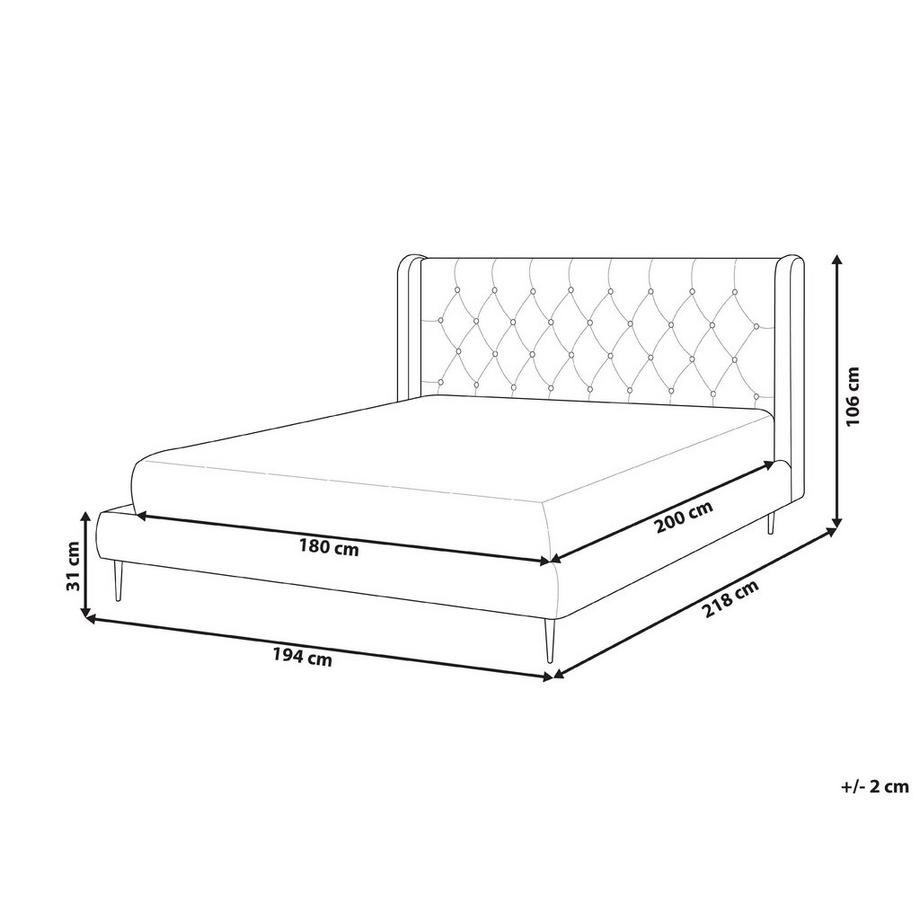 Beliani Letto con rete a doghe en Velluto Moderno FORBACH  