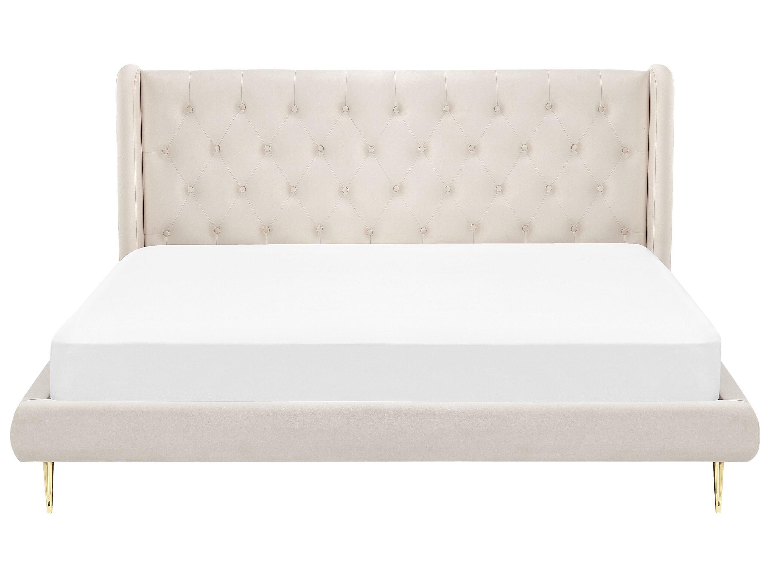 Beliani Bett mit Lattenrost aus Samtstoff Modern FORBACH  