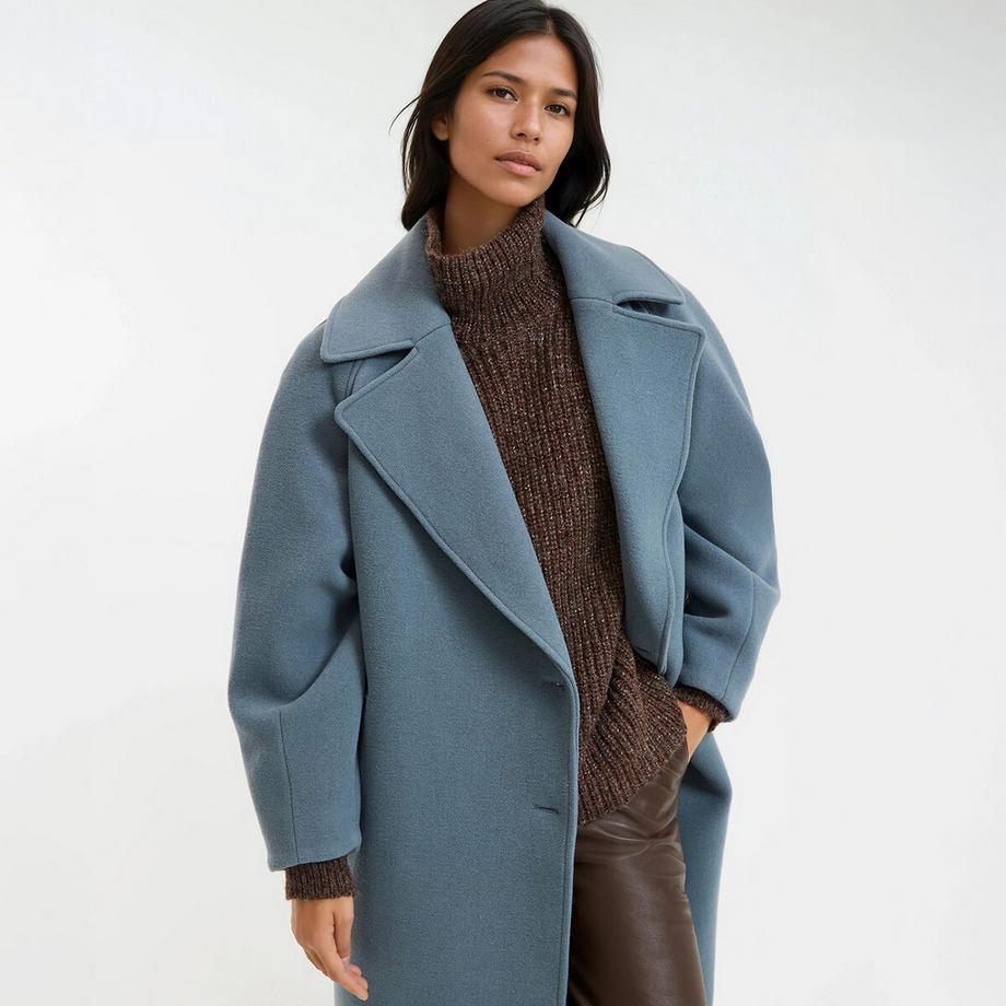 La Redoute Collections Langer Mantel Asymmetrischer Verschluss  