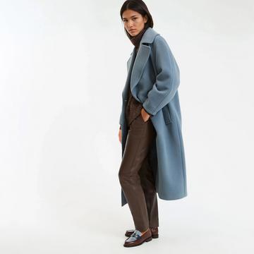 Manteau long fermeture asymétrique