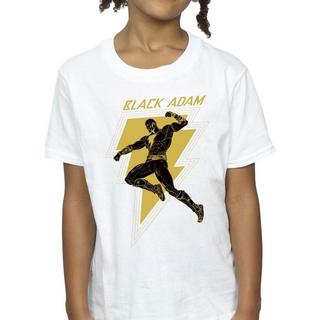 DC COMICS  Tshirt BLACK ADAM GOLDEN BOLT CHEST 