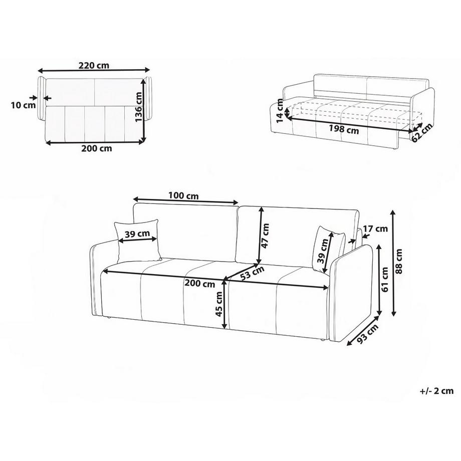 Beliani Schlafsofa aus Samtstoff Glamourös EGGE  