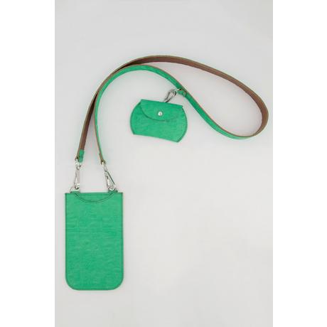 Ulla Popken Ledertasche Krokoprägung abnehmbare Minitaschen  