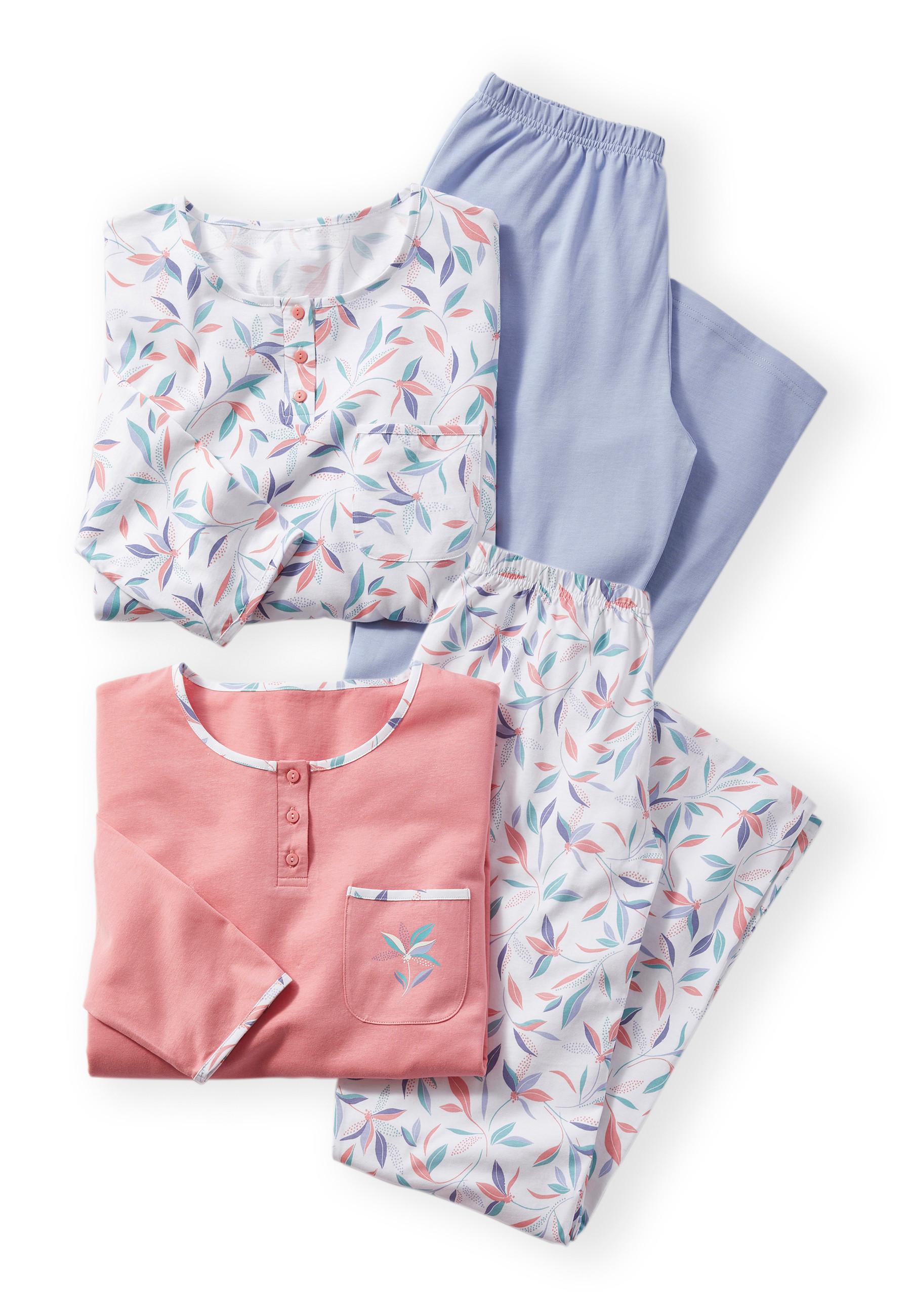 Damart  Lot de 2 pyjamas maille jersey pur coton peigné. 