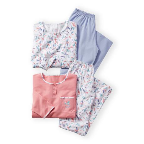 Damart  Lot de 2 pyjamas maille jersey pur coton peigné. 