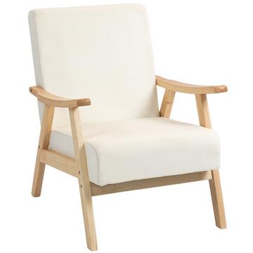 Fauteuil rembourré, rembourrage en mousse, structure en bois d'hévéa