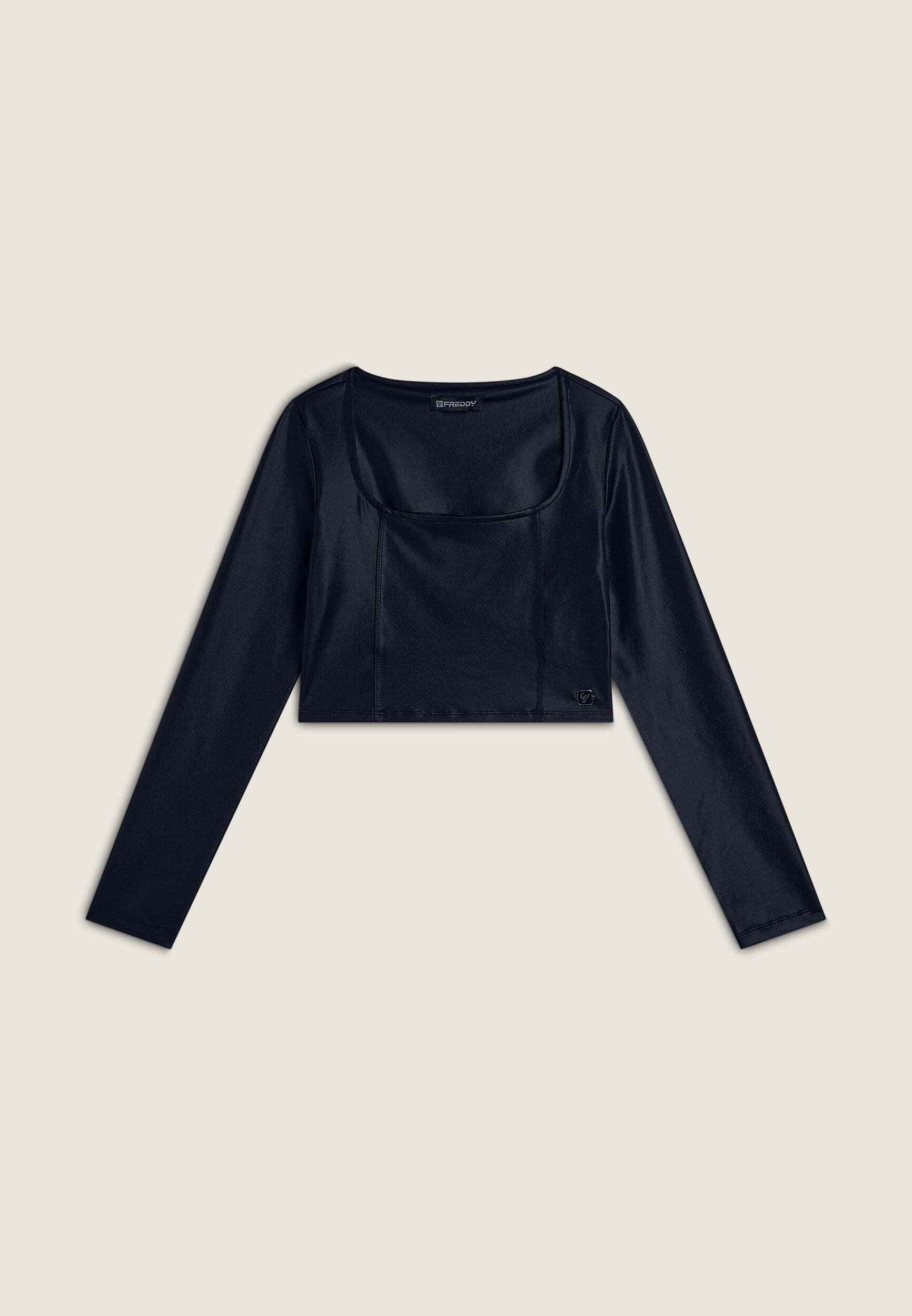 FREDDY T-Shirt Maniche Lunghe Scollo Quadrato Corto  