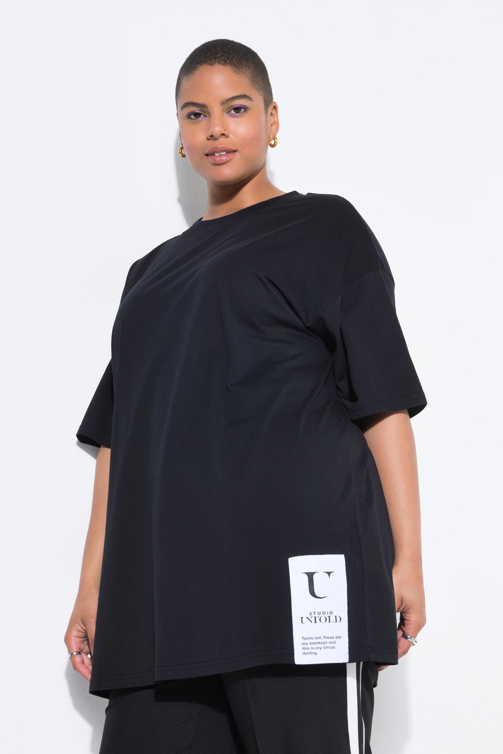 Studio Untold Oversized Halbarm T-Shirt mit Saumpatch  