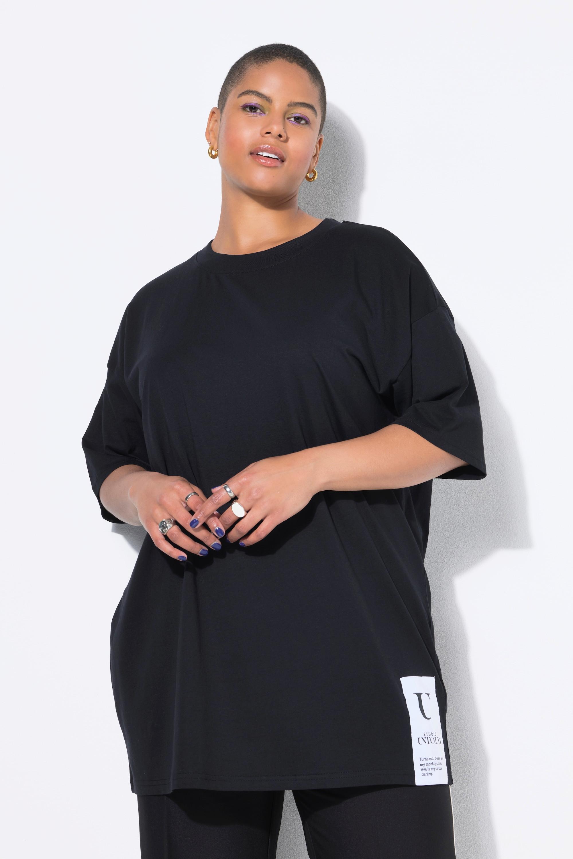 Studio Untold Oversized Halbarm T-Shirt mit Saumpatch  