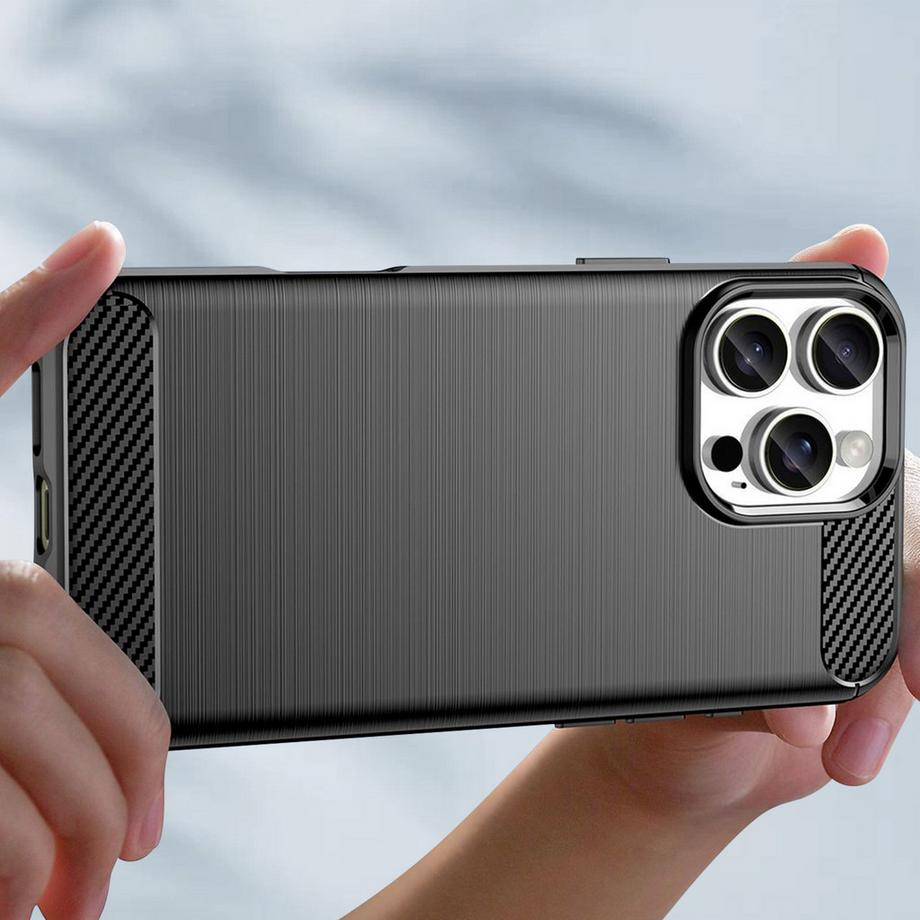 Avizar  Carbon Hülle Apple iPhone 16 Pro Schwarz 