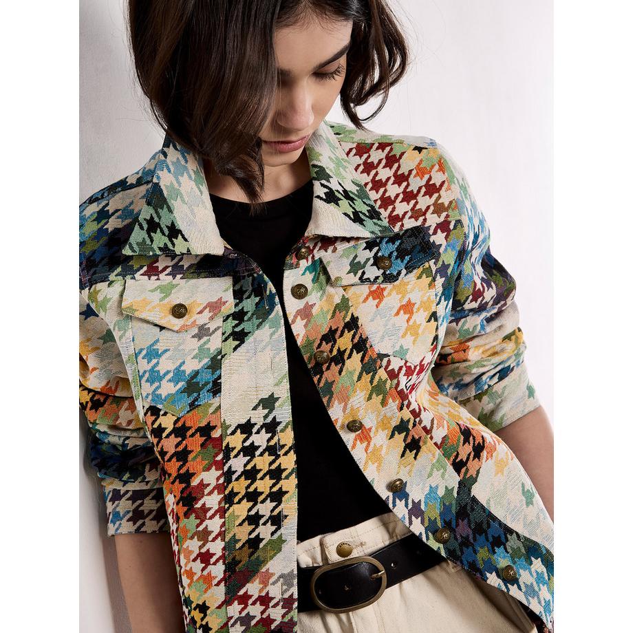 APRICOT Veste Motif Pied-de-poule Coloré  