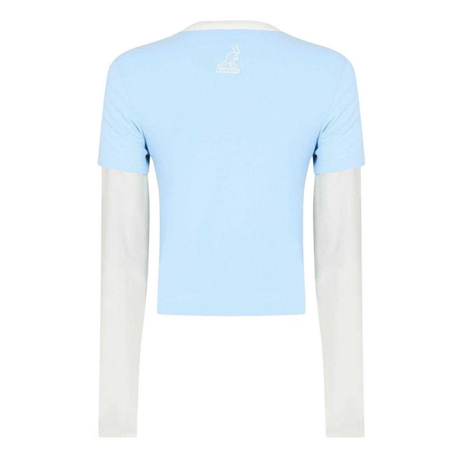 KANGOL T-Shirt Court et Cintré à Manches Superposées  