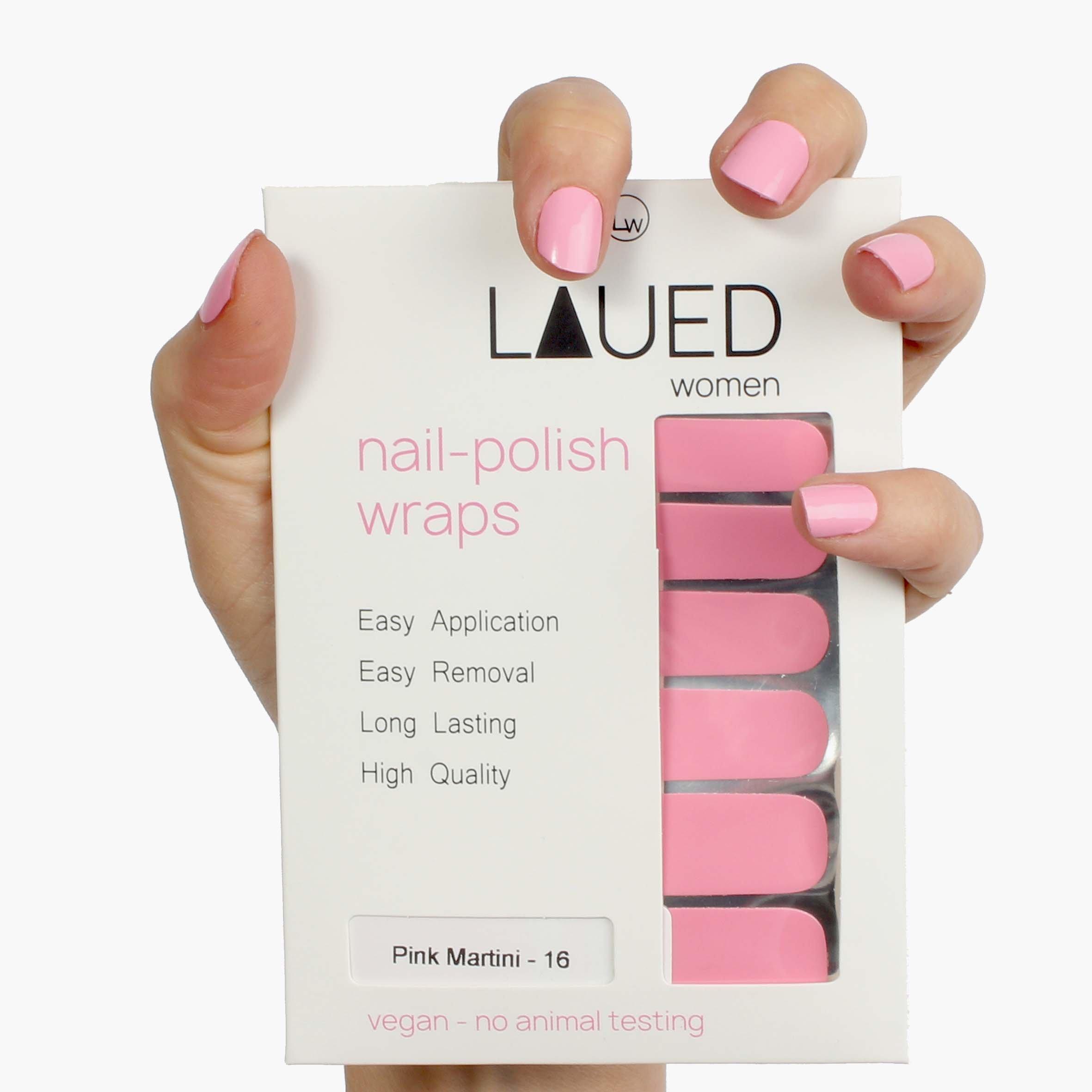 LAUED  vegane Nagelfolien solid pink Pink Martini 