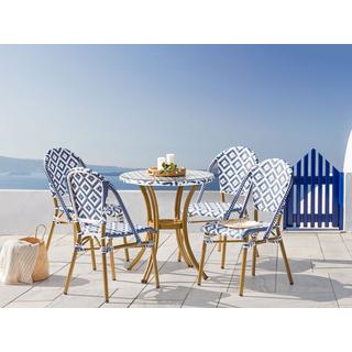 Beliani Tavolino Bistrot en Rattan sintetico Boho RIFREDDO  