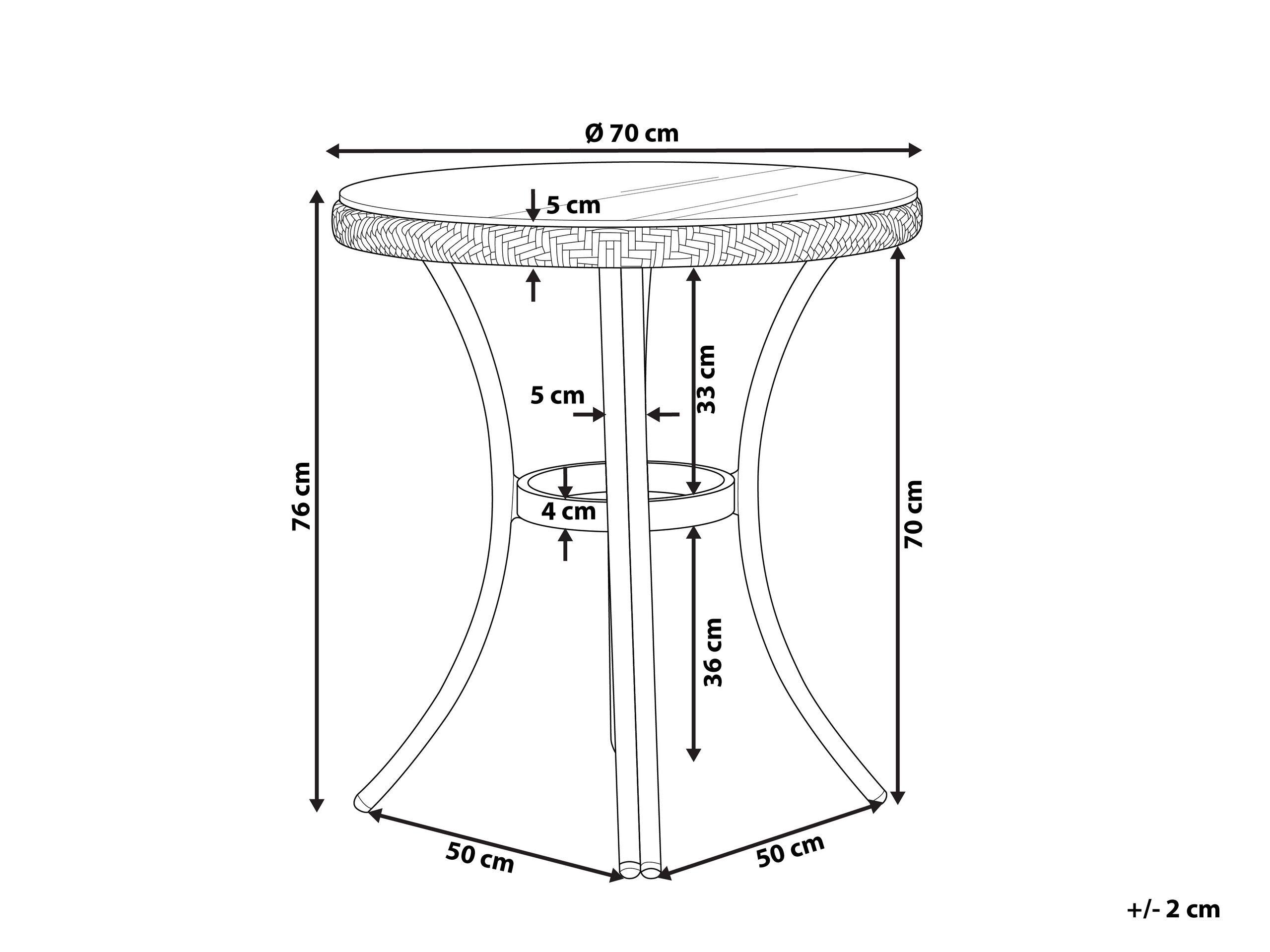 Beliani Table de jardin en Polyrotin Boho RIFREDDO  