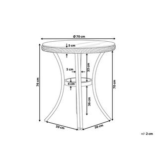 Beliani Gartentisch aus PE Rattan Boho RIFREDDO  