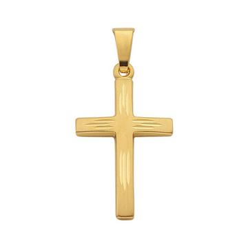 Anhänger Kreuz Gelbgold 750/18K satiniert, 23x12mm