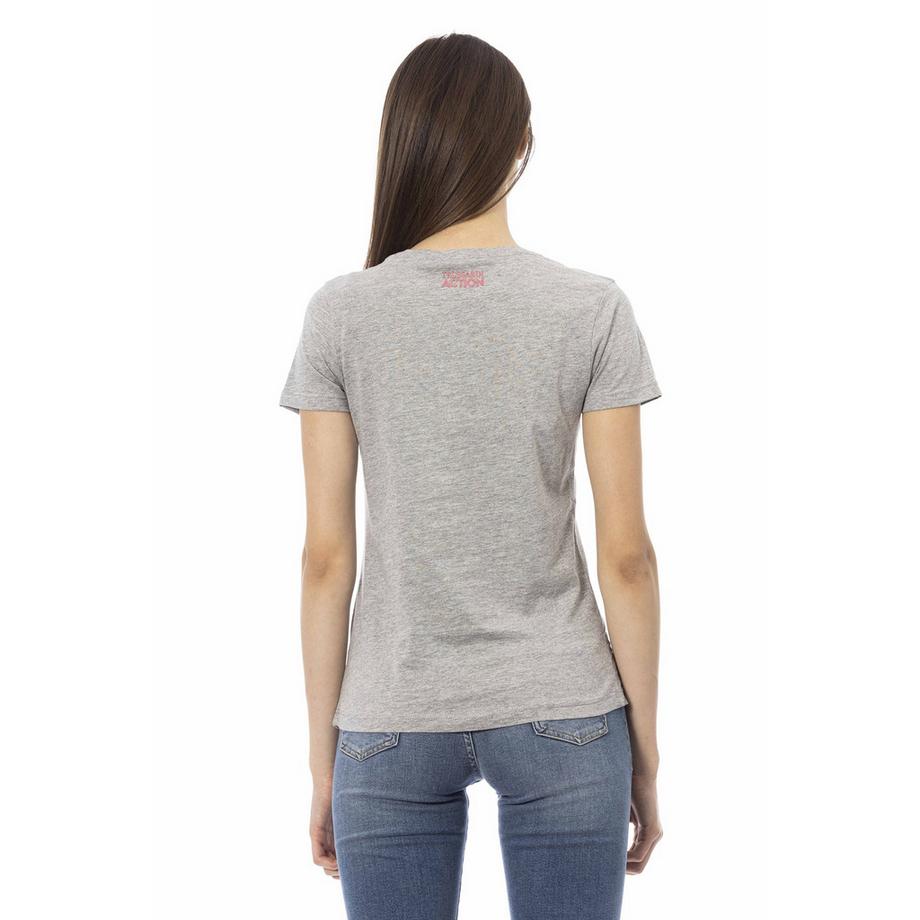 TRUSSARDI T-shirt con Stampa Grafica Flamingo  