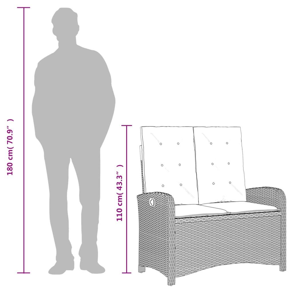 VidaXL panca reclinabile da giardino Polirattan  