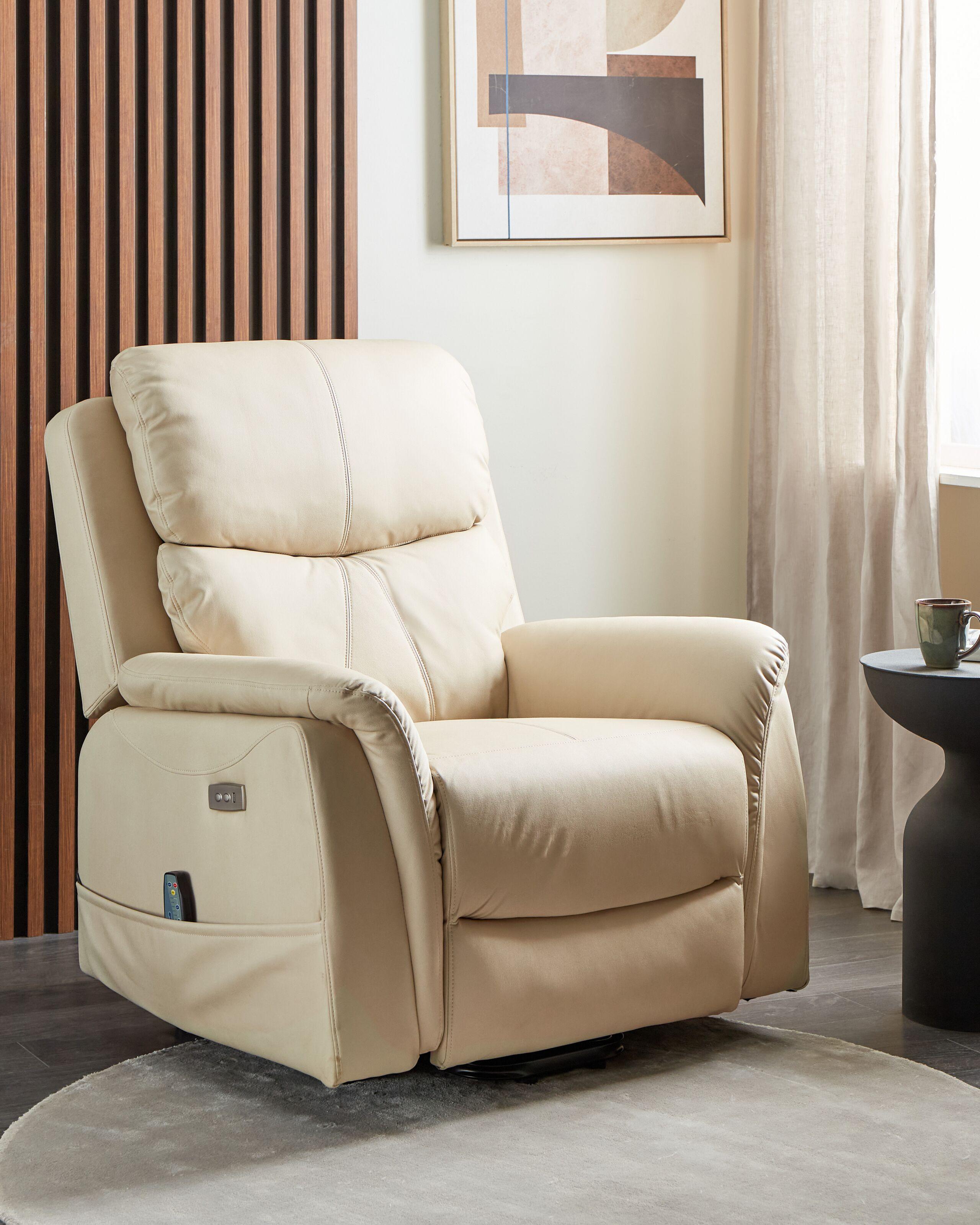 Beliani Fauteuil massant en Cuir PU Moderne GLORIE  