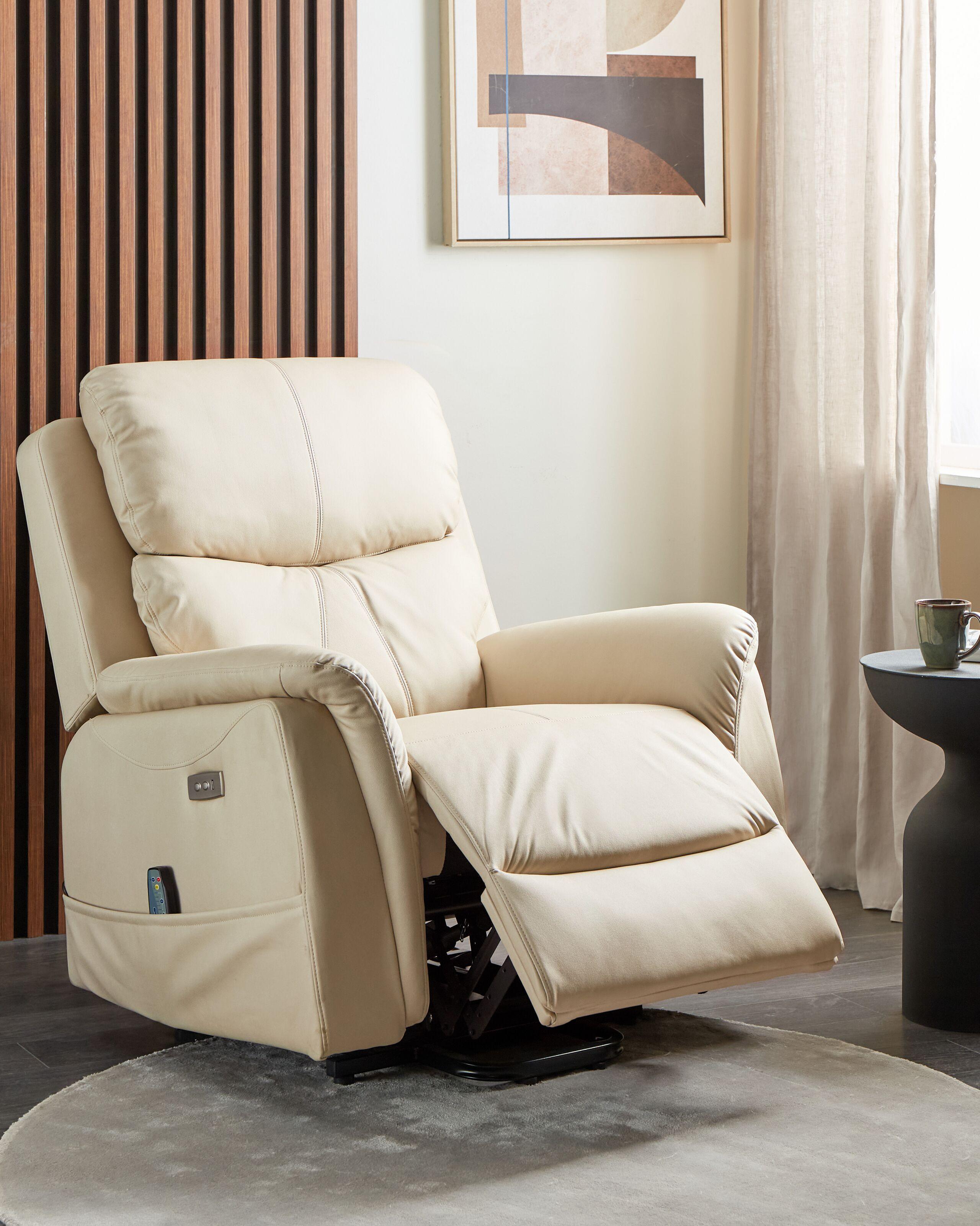 Beliani Fauteuil massant en Cuir PU Moderne GLORIE  