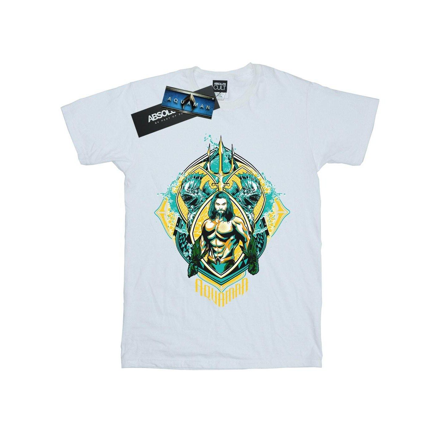 DC COMICS Aquaman T-Shirt Stampa Grafica  