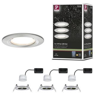 Paulmann LED Einbauleuchte Nova Coin Basisset starr IP44 rund 78mm Coin 3x6W 3x460lm 230V 2700K  