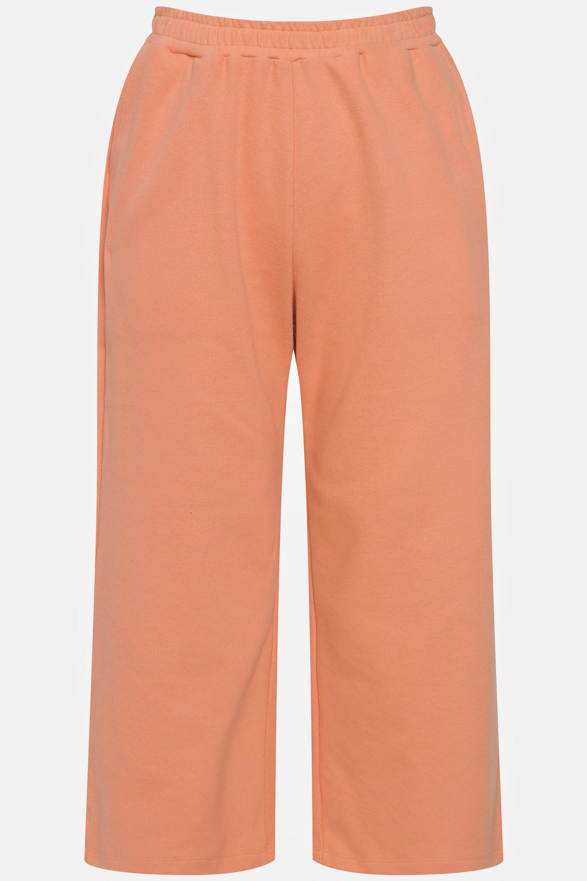 Ulla Popken Culottes di felpa lunghezza polpaccio con cintura elastica  