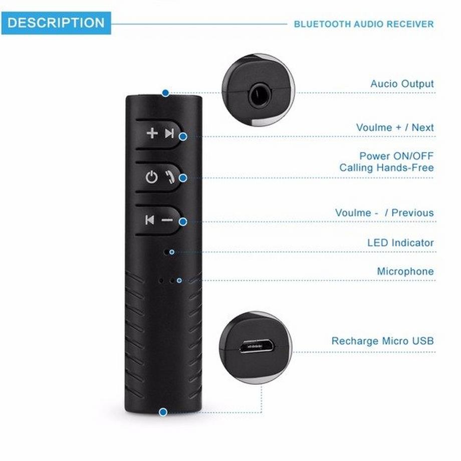 eStore  Adattatore Bluetooth AUX - Microfono integrato 