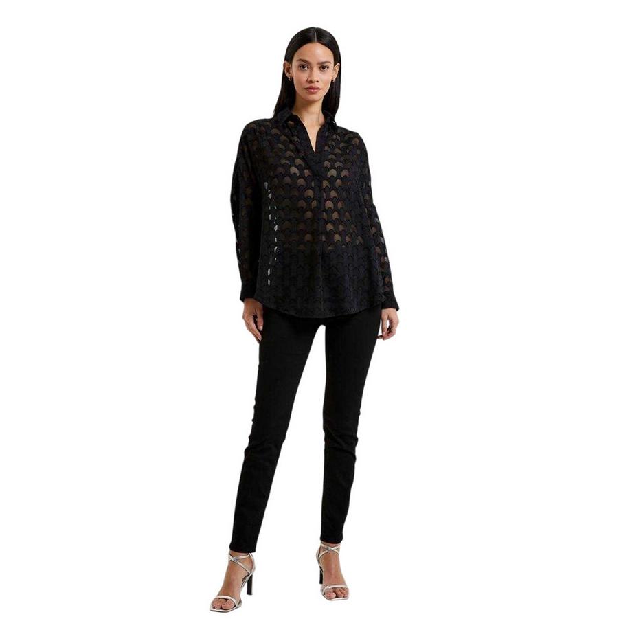 FRENCH CONNECTION  Camicia Burnout Manica Lunga 