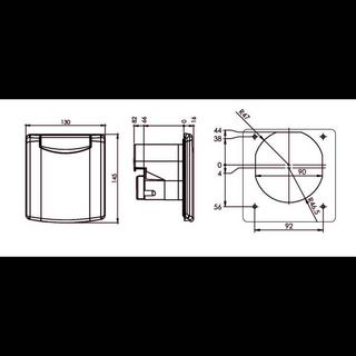 AS Schwabe  as - Schwabe Camping CEE-Caravan-Einspeisungsstecker, 230 V 16 A Camping Anbau-Stecker 