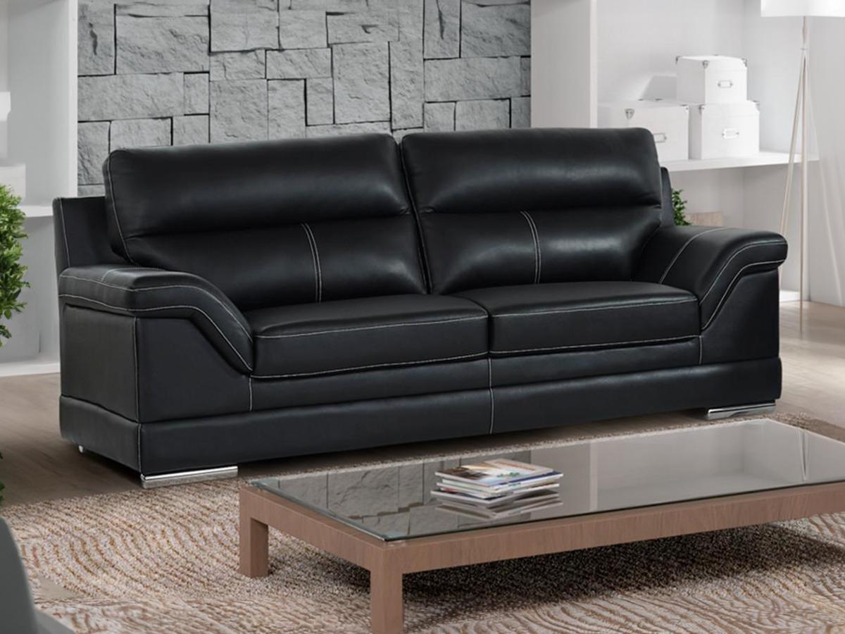Vente-unique Ledersofa 3Sitzer Büffelleder MONIKA  