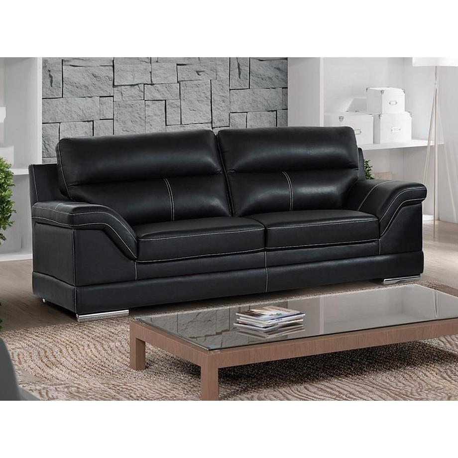 Vente-unique Divano 3 posti in pelle di bufalo Nero MONIKA  