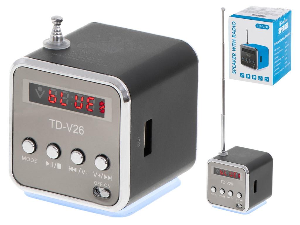 Pricenet  Wiederaufladbarer tragbarer Radio-Bluetooth-LCD-Lautsprecher TD-V26 