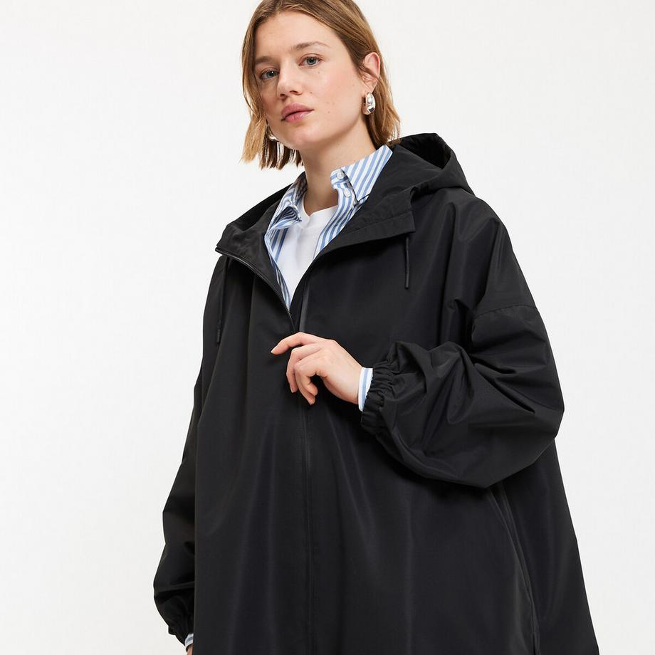 La Redoute Collections Oversize Maxi Long Windbreaker mit Kapuze  