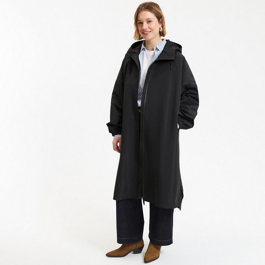 Oversize Maxi Long Windbreaker mit Kapuze