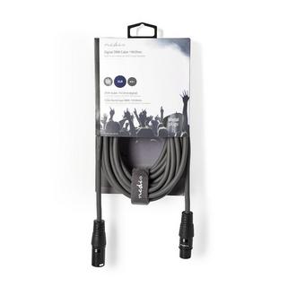 Nedis  DMX-Adapterkabel | XLR 3-poliger Stecker | XLR 3-polige Buchse | Vernickelt | 5,00 m | Rund | PVC | Dunkelgrau | Papphülle 