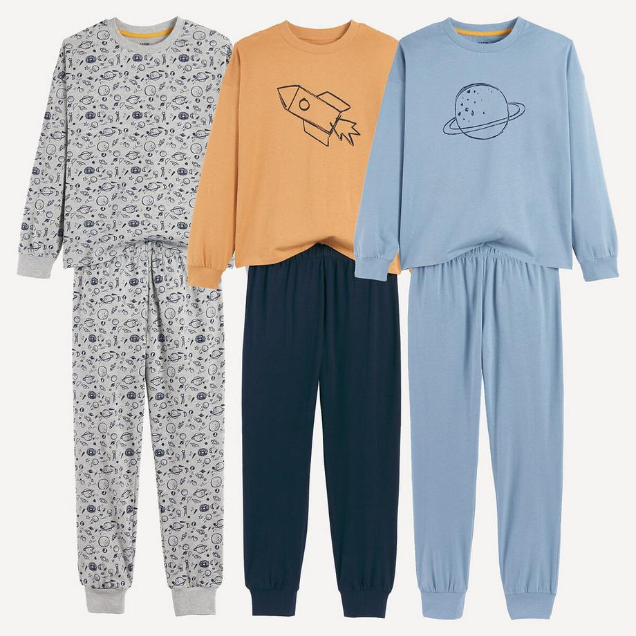 3er-Set Baumwollpyjamas