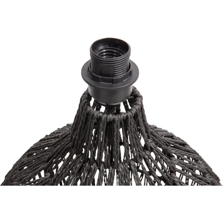 mutoni Pied de lampe à poser Macy papier rotin noir  