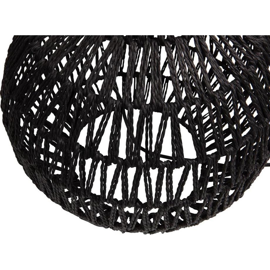 mutoni Pied de lampe à poser Macy papier rotin noir  