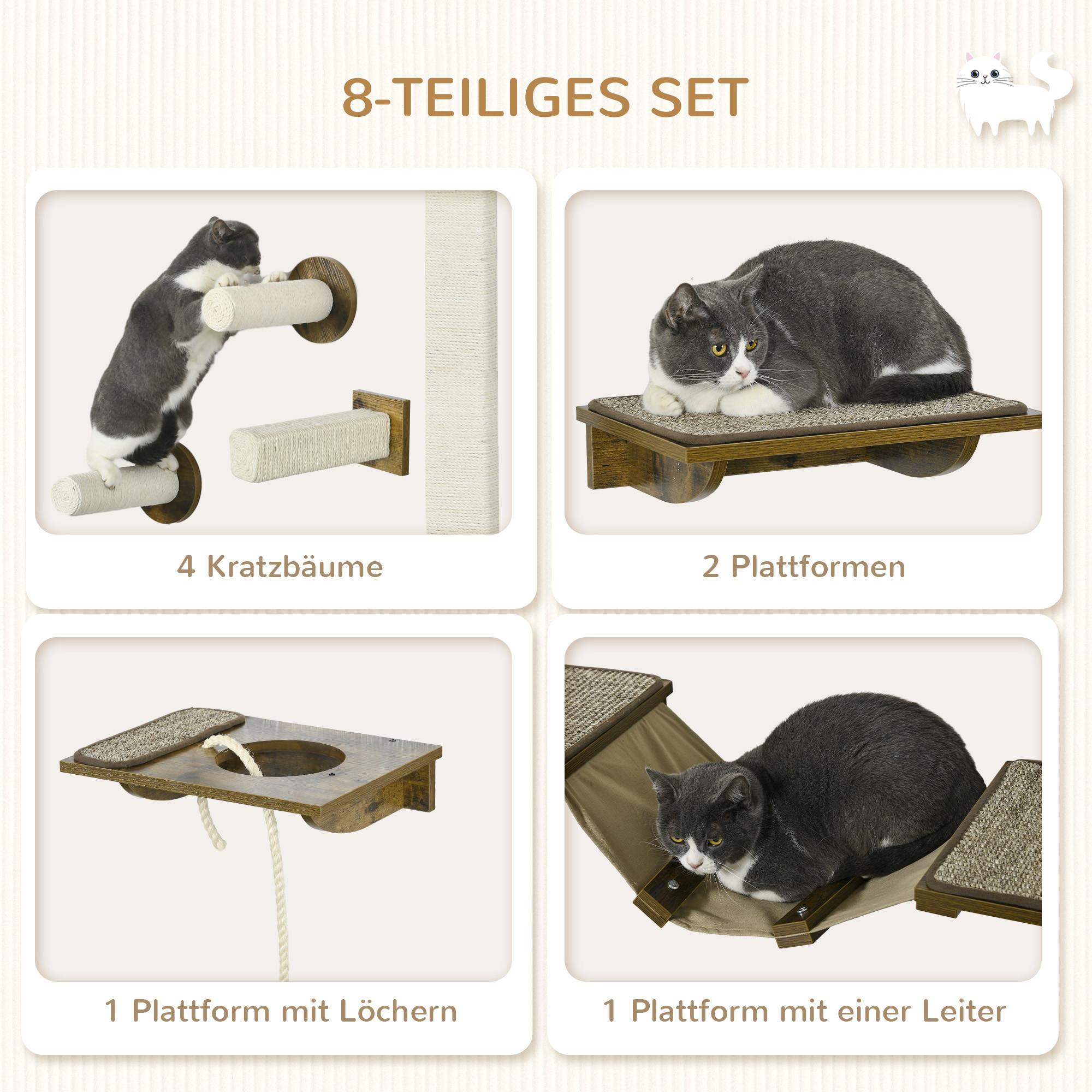 PawHut  Mur d'escalade pour chats 