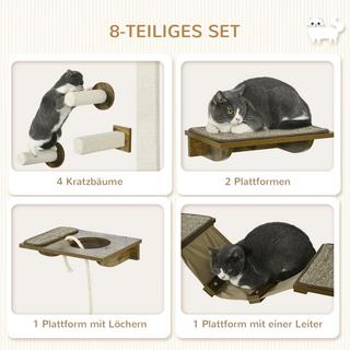 PawHut  Mur d'escalade pour chats 