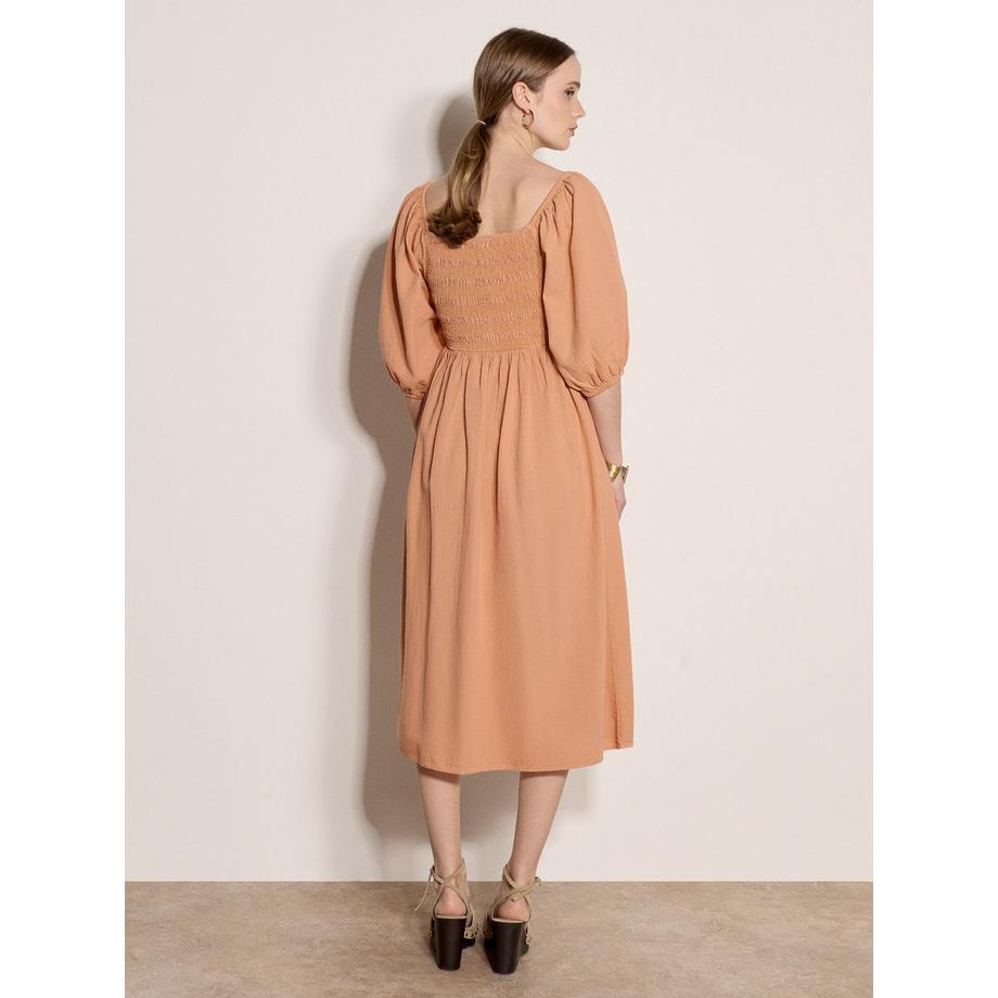 APRICOT Midi Kleid im Milchmädchen Stil mit Rüschen  